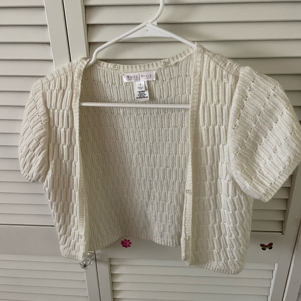 White Short Sleeve Sweater